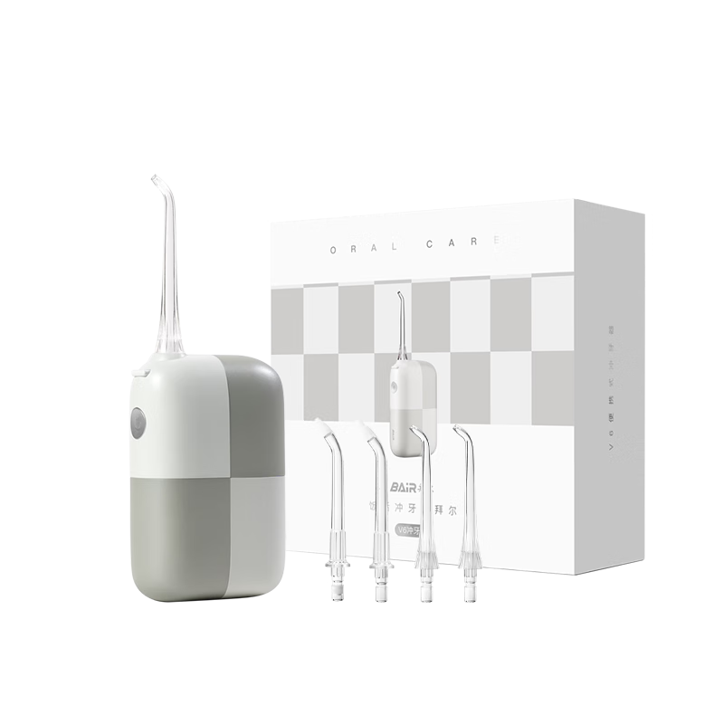 BAIR Portable Water Flosser, Professional Electric Oral Irrigator for Orthodontics, Dental Cleaning And Flossing Device, Gift Box Set, V6 Gray Mountain Galaxy
