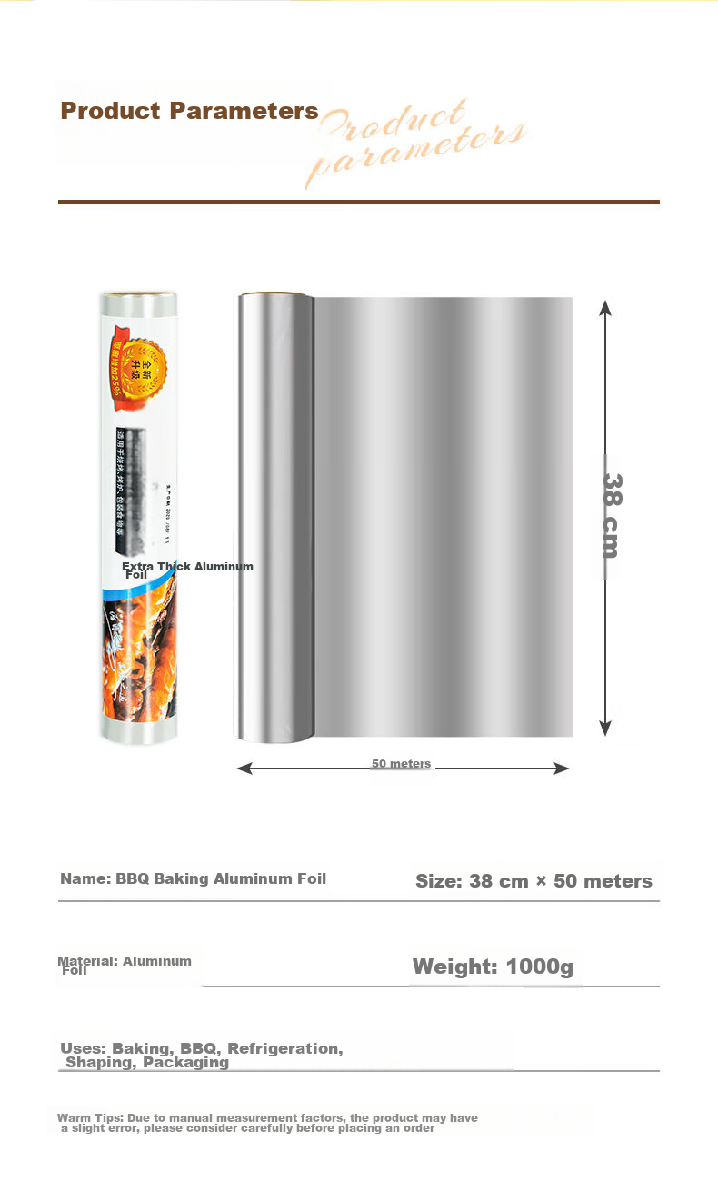 Temeiju Extra Thick Aluminum Foil Roll, 50m*38cm*18 Microns, for Air Fryer Paper, Oven Paper, Baking And Barbecue Use 9