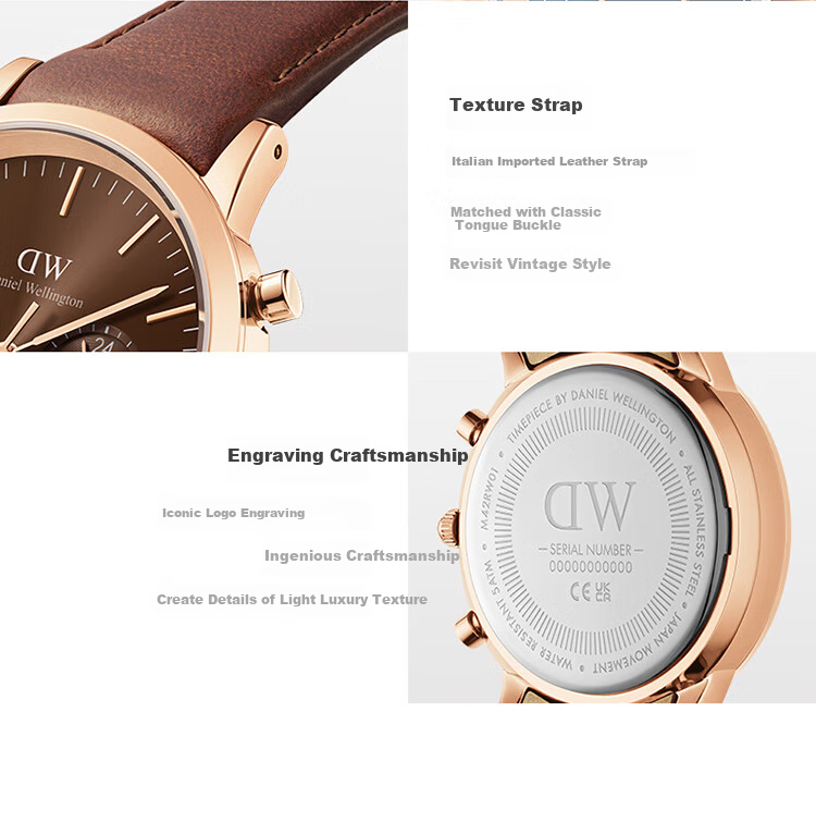 DanielWellington DW Men's Watch, Three-Eye Chronograph, Business Stainless Steel Quartz Wristwatch, Birthday Gift for Boyfriend, DW646 7