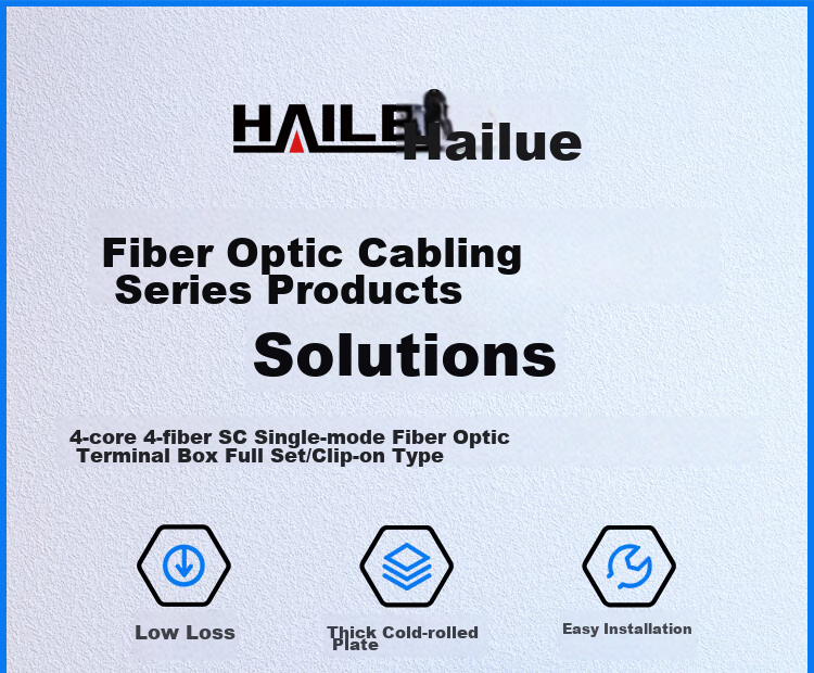 HAILE 4-Port Fiber Optic Terminal Box Empty Box, Pigtail Box, Fiber Optic Fusion Splice Box, Fiber Optic Patch Panel, Universal Flange Style for SC/FC/LC, P1-4 2