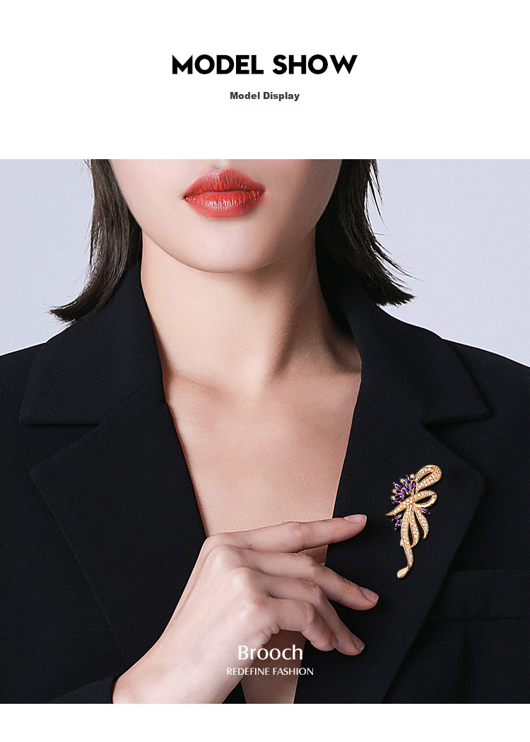 Qlady Floral Brooch, High-End Women's Light Luxury Suit Anti-Exposure Pin, Scarf Buckle Accessory, Mid-Autumn Festival Birthday Gift 8
