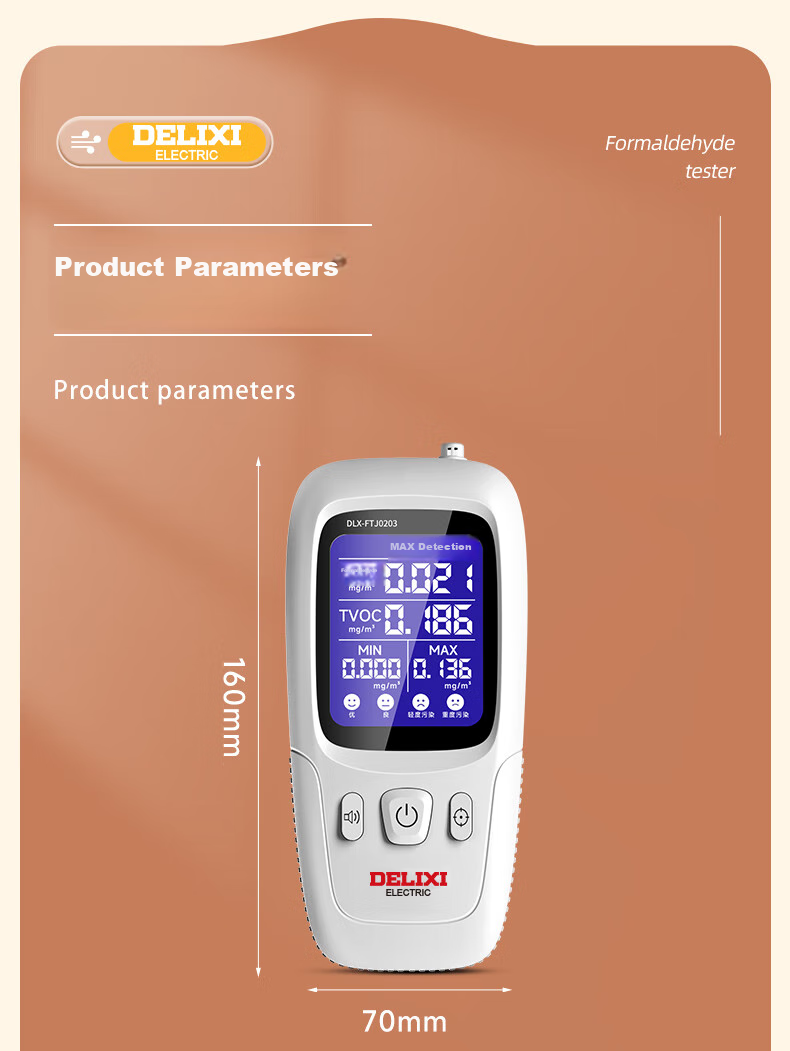 DELIXI ELECTRIC Formaldehyde Detector Indoor Air Quality Monitor Home Formaldehyde Tester Upgraded Version 14