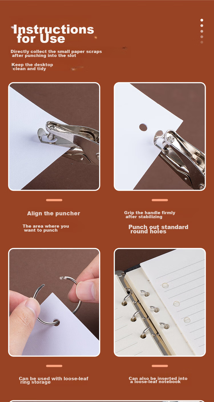 GuangBo Handheld All-Metal Single-Hole Punch, Office Stationery, DKJ7704 6