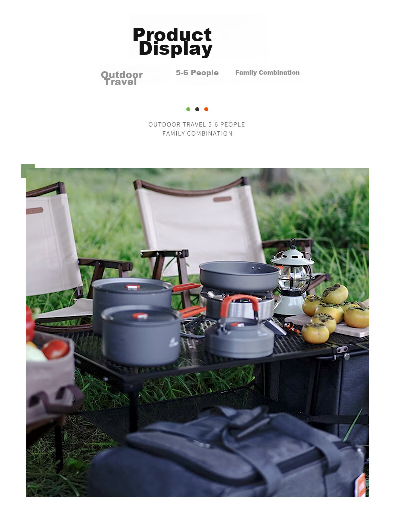 FIRE-MAPLE Feast of The Gods Special Edition 4-Piece Pot Set L Size Storage Bag with Burner, Self-Driving Camping Outdoor Camping Complete Equipment Set 13