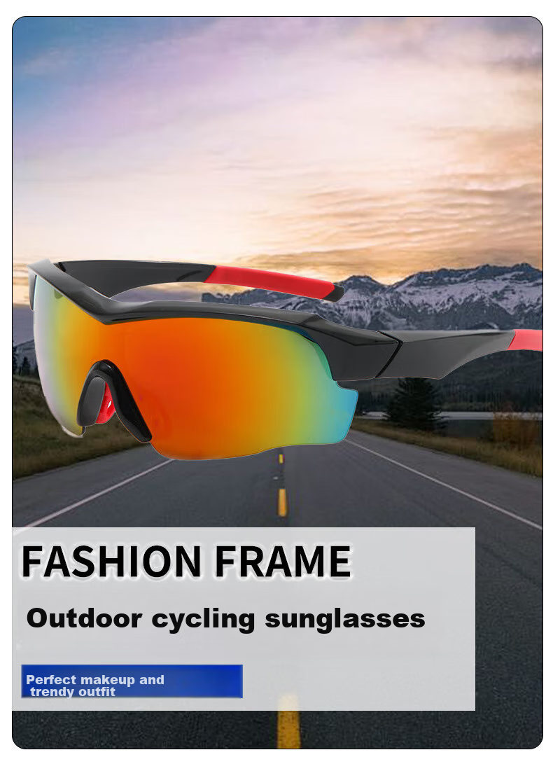 Baixiaoshe Outdoor Cycling Sunglasses [Black Frame Blue Film] 9189 Bicycle Windproof Glasses Sports Sunglasses for Back to School 1