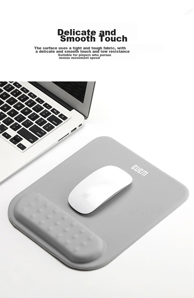BUBM Memory Foam Mouse Pad Wrist Rest, Cute Creative Simple Silicone Laptop Mouse Wrist Support Pad, Hand And Wrist Protector for Men And Women, JSM-B Gray 2