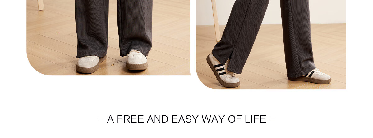 Halo Queen Women's Casual Pants, Spring And Autumn Drawstring Loose Wide-Leg Trousers, Fashionable Slimming Straight-Leg Pants H13QK5970 7