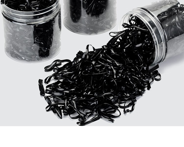 Dongyiyanxuan Disposable Hair Ties, Thickened Hair Bands, Black, 500 Pieces, Hair Elastics for Ponytails 1
