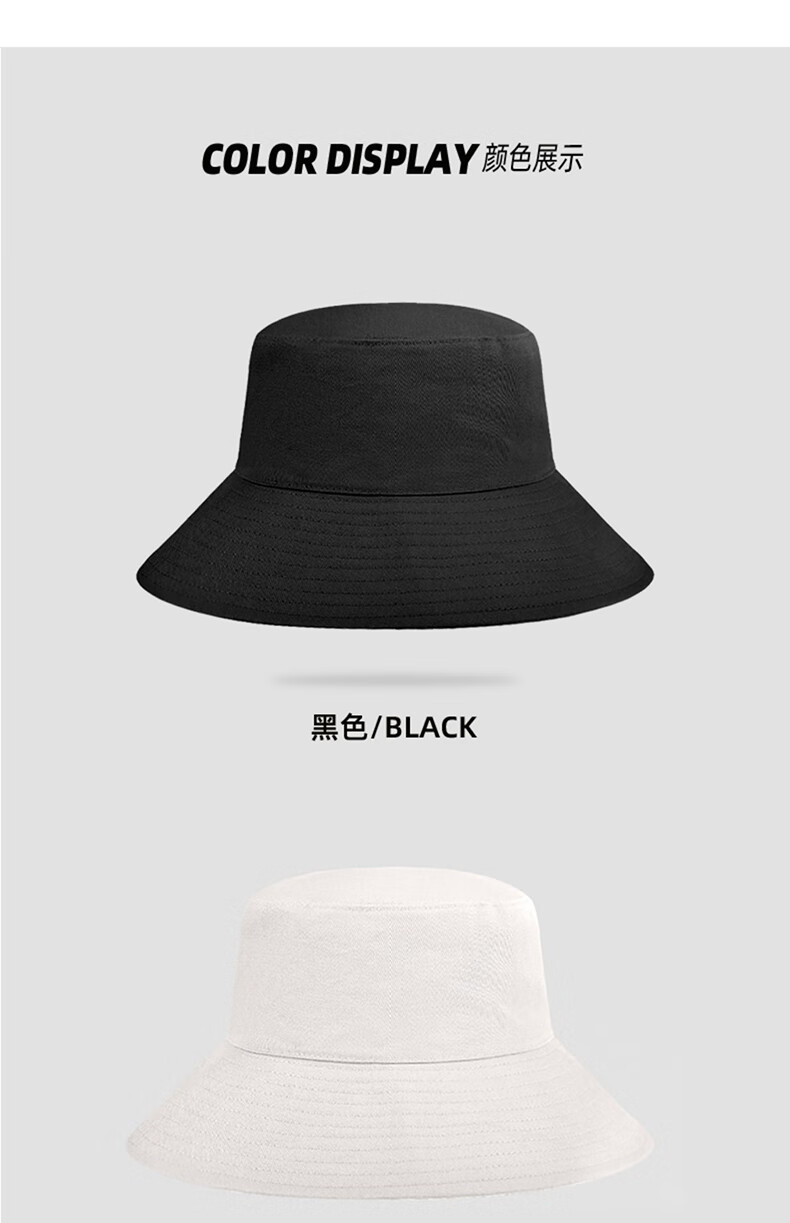 XUEXIMAN Unisex Fisherman Hat Large Size Black Sunshade Cap Sun Protection Hat for Men and Women 12