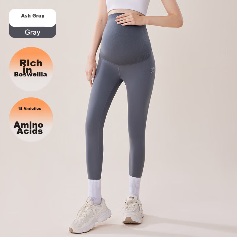 JOYNCLEON Maternity Pants Spring And Summer Bosie Shark Pants for Outer Wear, Base Layer Yoga Belly Support Pants Rock Gray XXL Jyk164020