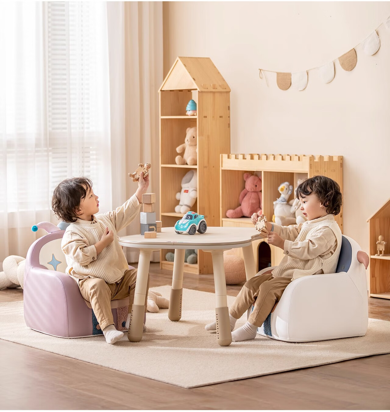 Manlong Children's Sofa, Cute Cartoon Design for Girls And Boys, Small Sofa Stool, Space Capsule Seat - Pippi The Clow 2
