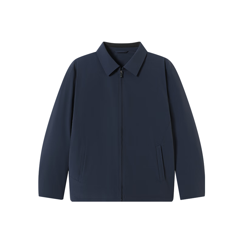 JD Original White Goose down Jacket for Men, Winter New Business Executive Jacket with Lapel Collar, Navy Blue, M
