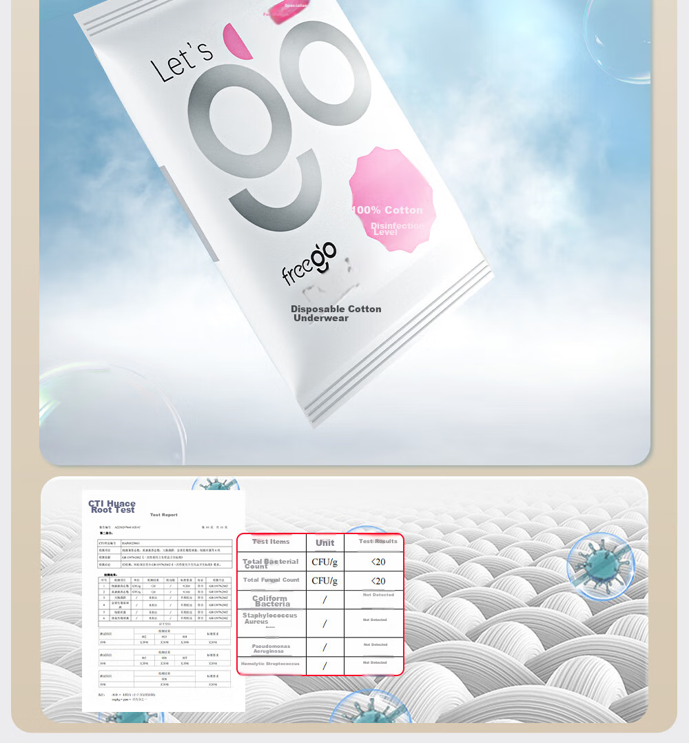 Freego Disposable Women's Underwear, Pure Cotton, Sterile, for Travel, Business Trips, Menstruation, Pregnant Women, Daily Disposable, No-Wash, Individually Wrapped, 30 Pieces, Size L 19