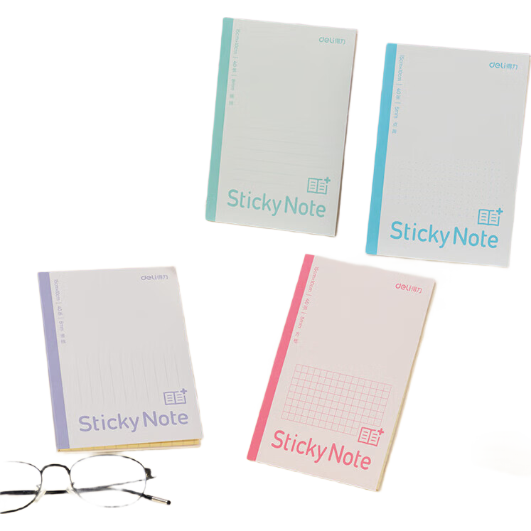 Deli Sticky Notes with Horizontal Lines, 40 Sheets, Expandable Stickers 100mm*150mm, Memo Pads, Error Correction Stickers, Note Pads, High-Quality Journaling Stationery Notebook BT188