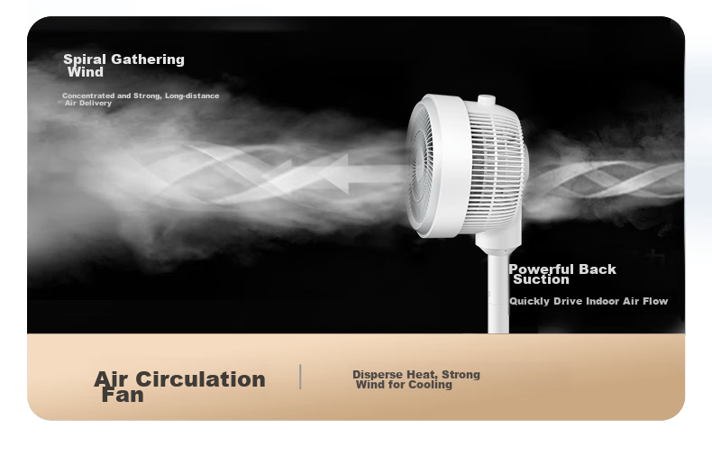 Midea [Storm Circulation] Air Circulator Fan, High Airflow Electric Fan, Floor Fan, Quiet Home Desktop Oscillating Fan, Bedroom Energy-Saving Small Fan, Gentle Wind Light Feather Fan FGA24TQ 10