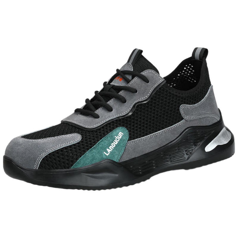 Lanoudun Men's Safety Shoes, Breathable, 10KV Insulated, Electrician-Resistant, Anti-Smashing, Puncture-Proof, Lightweight Work Boots DL1033KB Size 42