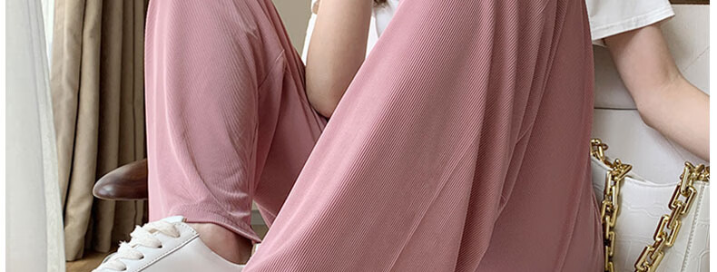 JOYNCLEON Maternity Pants, Summer Wide-Leg Trousers for Women, Petite Size, Outdoor Wear, Draping Ice Silk Casual Pants for Women, Black, L, Jyk176499 23