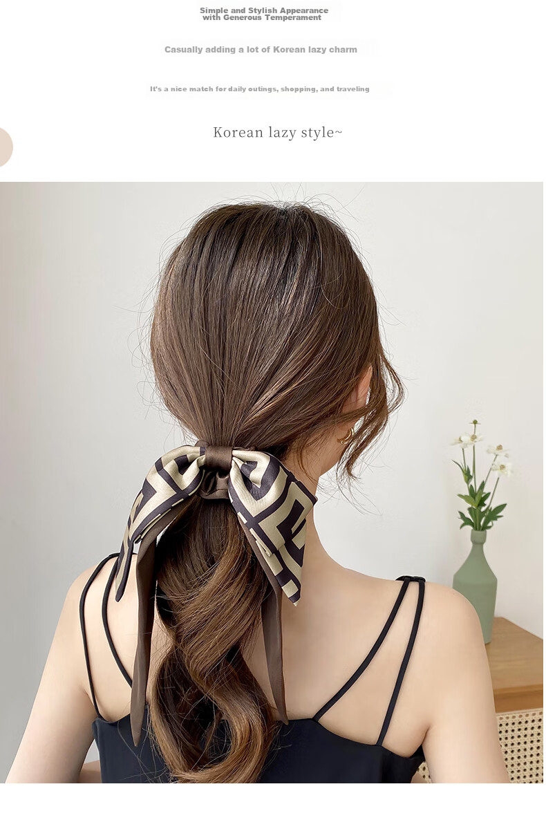 Xiangwan Hair Tie, Bow Hairband, Ribbon Hair Tie, Women's Hair Accessory, Butterfly Knot, Large Hair Tie, Elegant Ponytail Holder, Women's Hair Flower 2