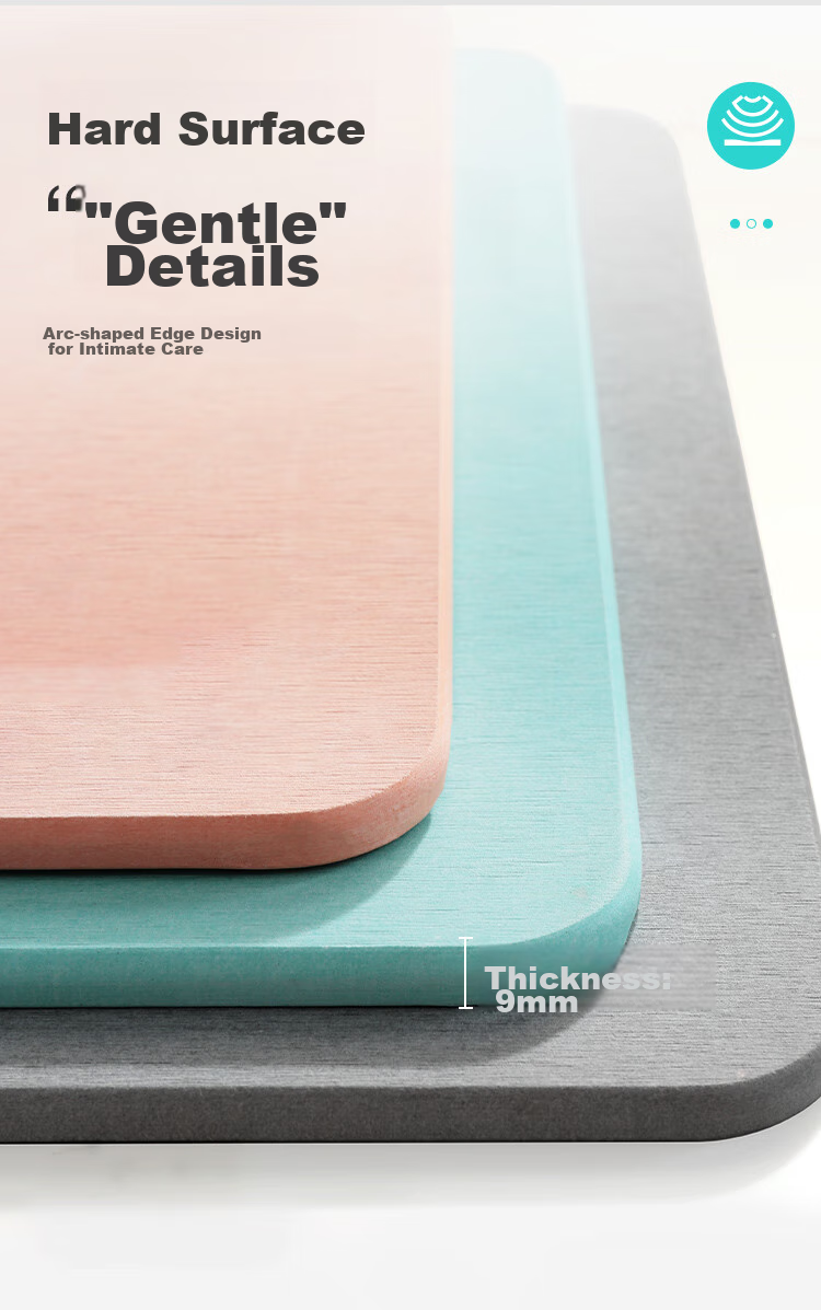 Dajiang Hard Diatomaceous Earth Bath Mat, Bathroom Entrance Absorbent Floor Mat, Toilet Foot Pad, Bathroom Mat, Non-Slip, 39x60cm 9