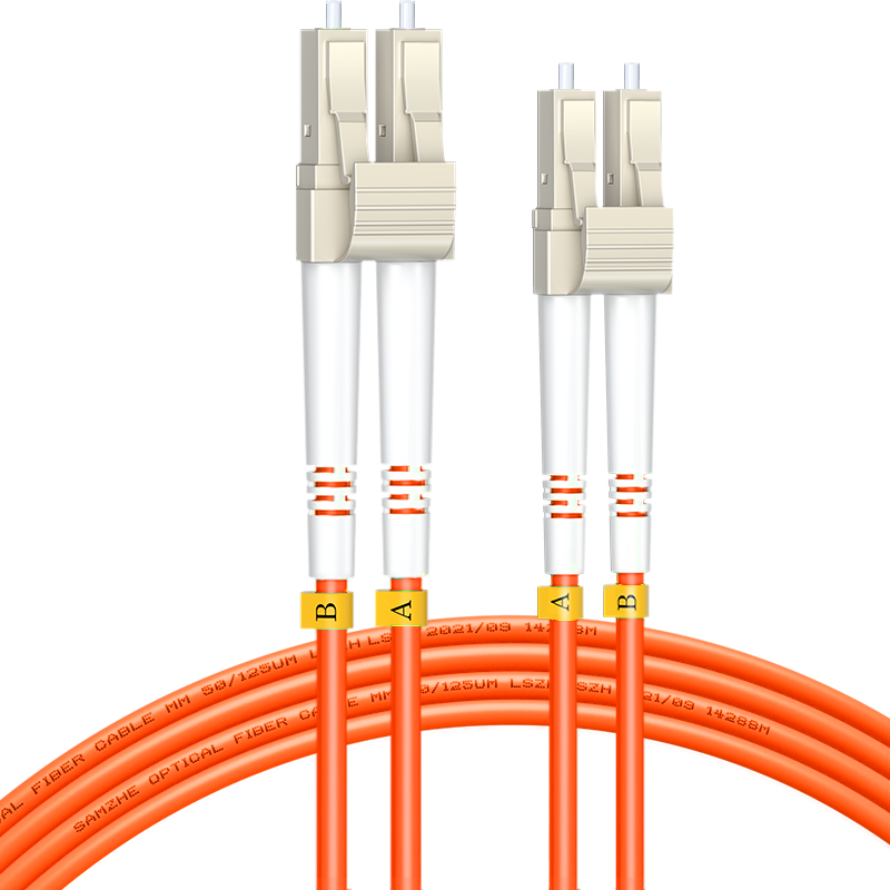 Sanze Fiber Optic Patch Cord LC-LC Gigabit Multimode Duplex 3.0mm UPC Engineering Grade Fiber Optic Pigtail Flame Retardant Low Smoke Halogen-Free Network Cable 5m G2-LCLC05