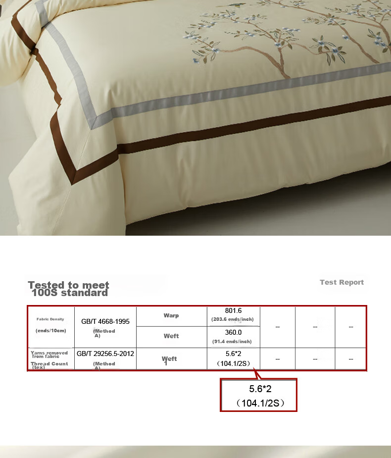Chaoge [New Chinese Style] Xinjiang Long-Staple Cotton 100S Embroidered Bedding, All-Season Four-Piece Set, Pure Cotton Home Use Skin-Friendly Double Duvet Cover 7