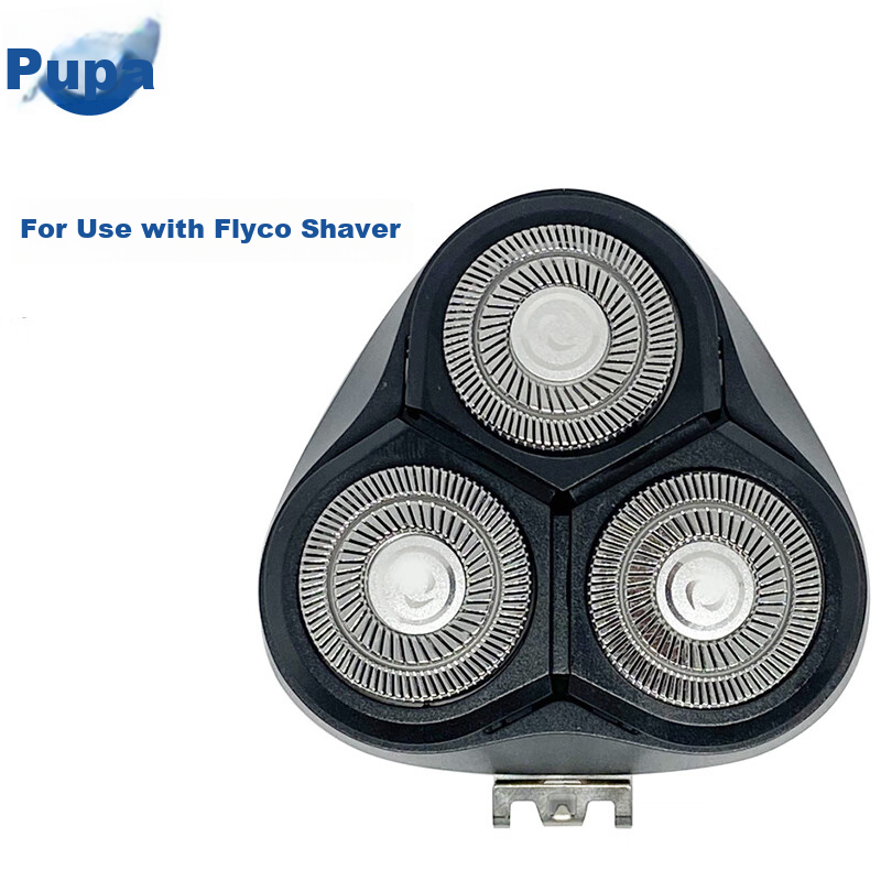 PURPAVWINNER Compatible with Flyco Shaver Heads for FS372/373/318/369, Complete Head Assembly (Three Blades + Three Blade Guards + Blade Holder + Head Cap)