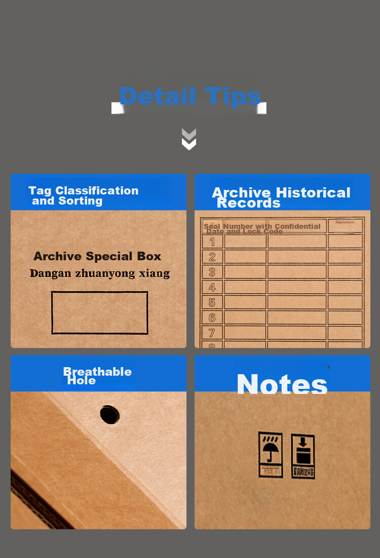 Kingdee File Storage Boxes, Set of 5, Three-Layer Thick Cardboard Boxes for Office Documents, Financial And Accounting Materials Storage, 40*34.5*25cm 10
