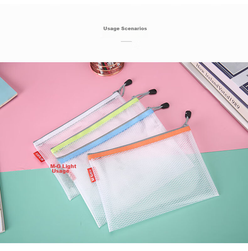 M&G Stationery A5/EVA Document Folder Mesh Zipper Bag Office File Exam Paper Bill Organizer Exam-Specific Storage Bag ADM95078 9