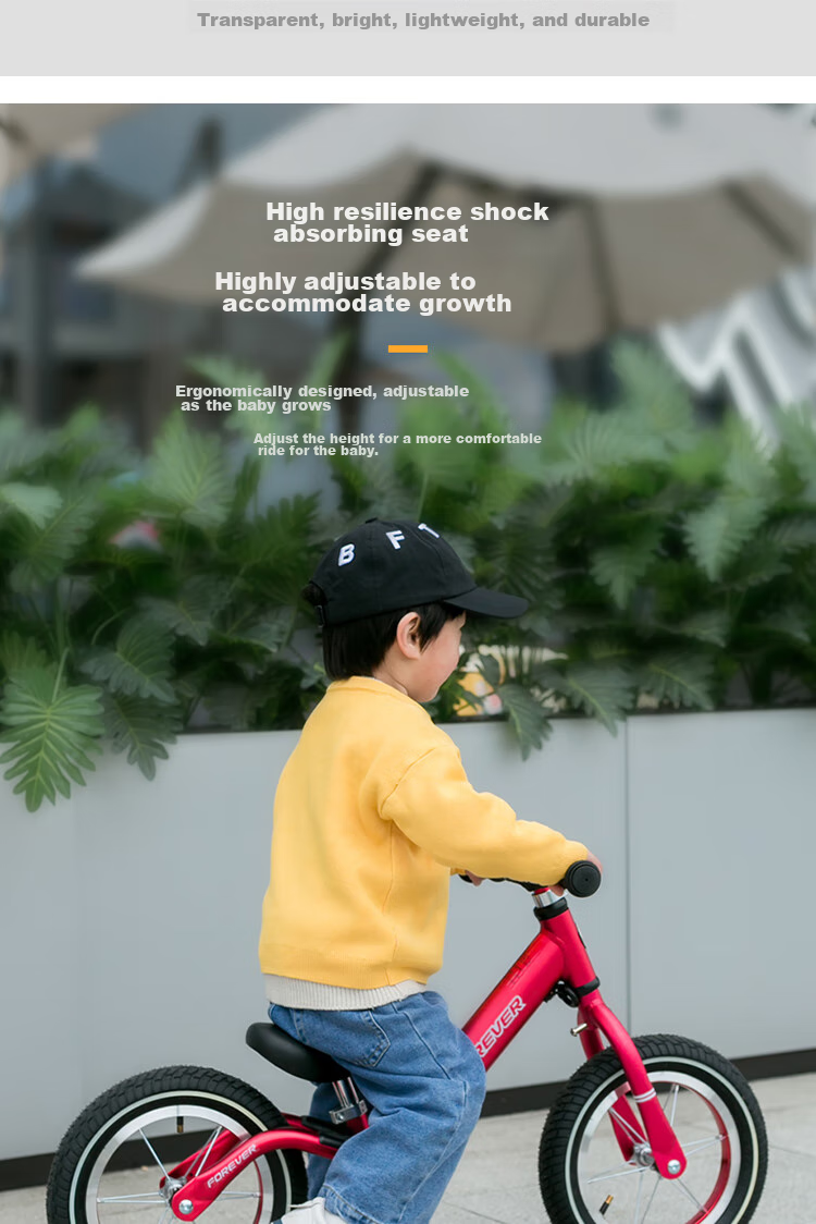 FOREVER Children's Balance Bike, Kids' Scooter for Ages 2-6, Gliding Bicycle, Two-Wheel No-Pedal Bike, Wine Red Color 12
