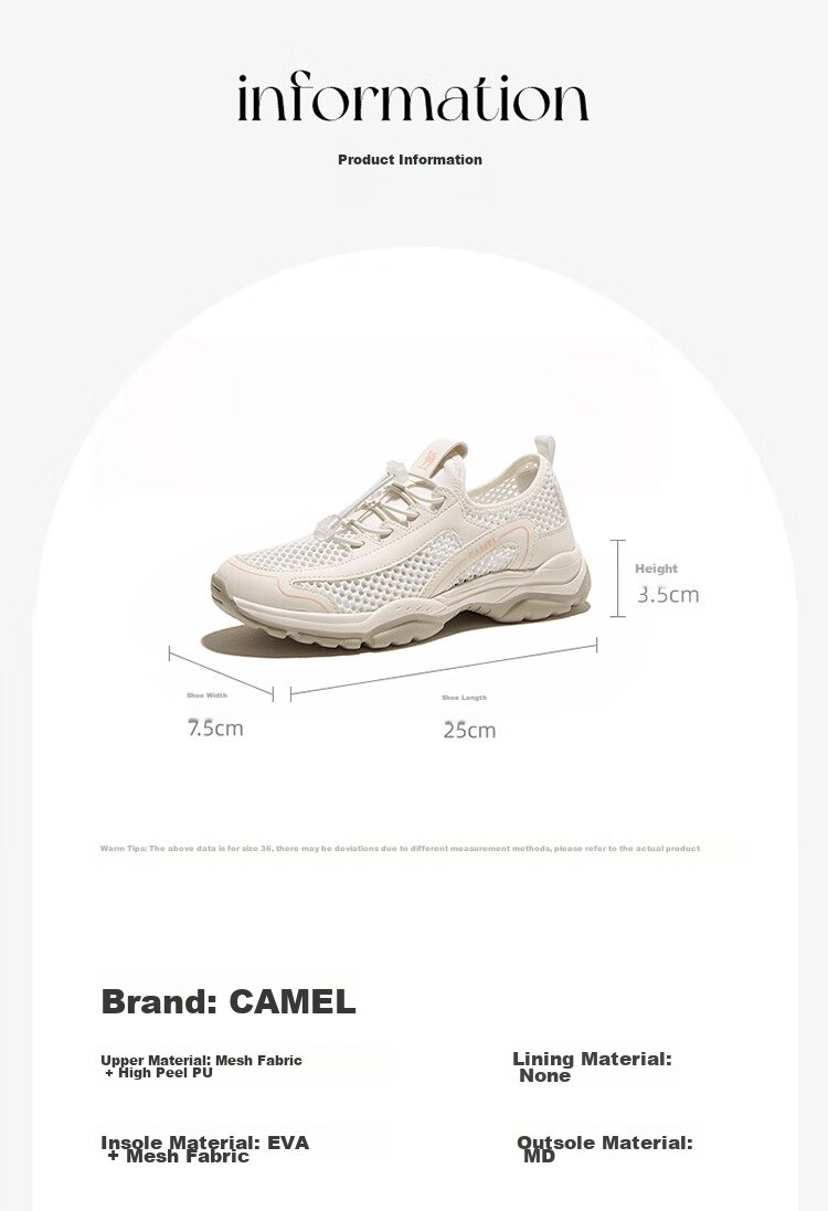 CAMEL Summer Hollow-Out Hiking Shoes for Men And Women, Outdoor Breathable Mountaineering Shoes, Lightweight Casual Crocs-Style Shoes F23M303005 9