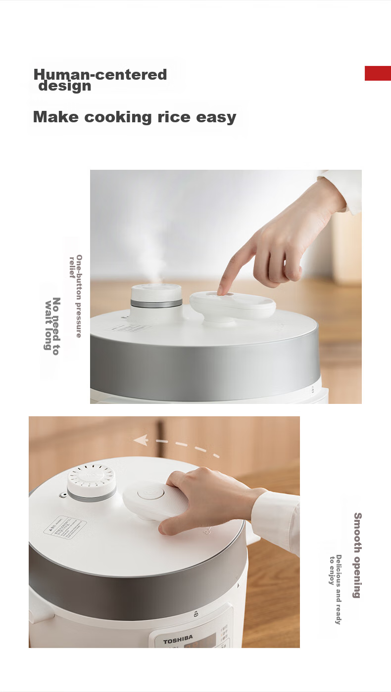 TOSHIBA , [Flagship Bestseller], 14-Layer Safety Protection Intelligent Pressure Cooker, Home Electric Pressure Cooker, Rice Cooker for 4-5 People, 4.8L, PC-48MRSC(W) 7