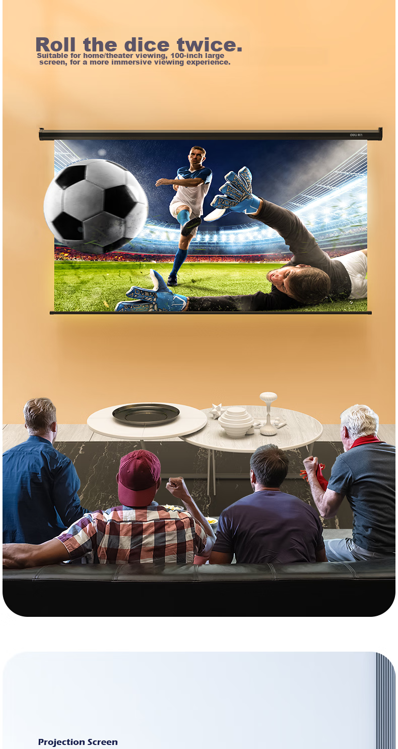 Deli 120-Inch 16:10 (Compatible with 16:9) Remote Control Electric Projection Screen, Compatible with Jianuo, XGIMI, Dangbei Projectors, Projector Screen 50443 12