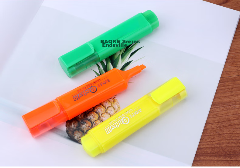 BAOKE [Best-Selling Product], 3MP460, 3-Color Highlighters, Marking Pens, Water-Based Markers, Random Colors, 1 Card/3 Pens 9
