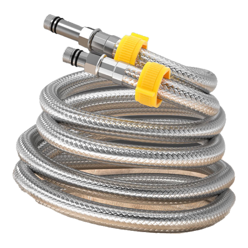 MEJUE Stainless Steel Braided Flexible Hose for Inlet Water Supply to Sink And Bathtub, Hot And Cold Water Hose, 100cm*2 Pieces Z-04421