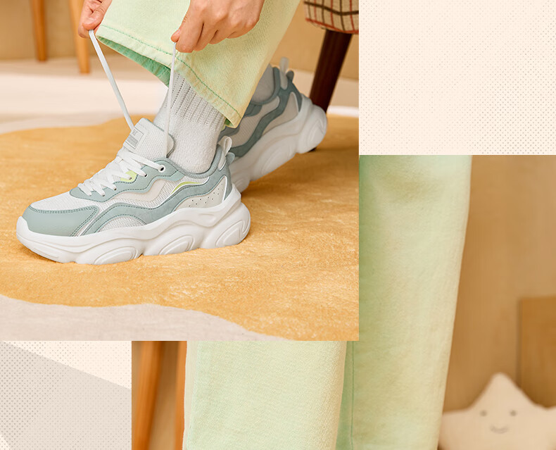 361° Women's Sports Shoes, Mengzua Spring And Summer Warm Retro Dad Thick-Soled Commuter Casual Shoes for Women, 682436710-4 16