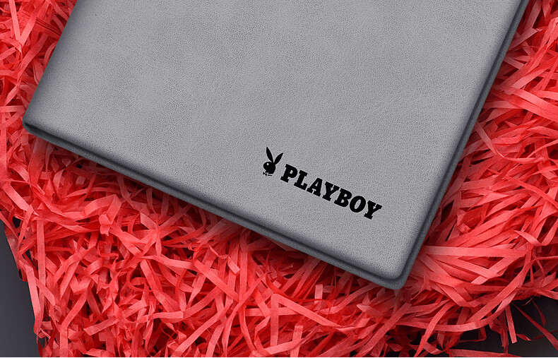 PLAYBOY Men's Short Wallet Card Holder ID Integrated Leather Wallet Gift for Husband Father Boyfriend Birthday 4