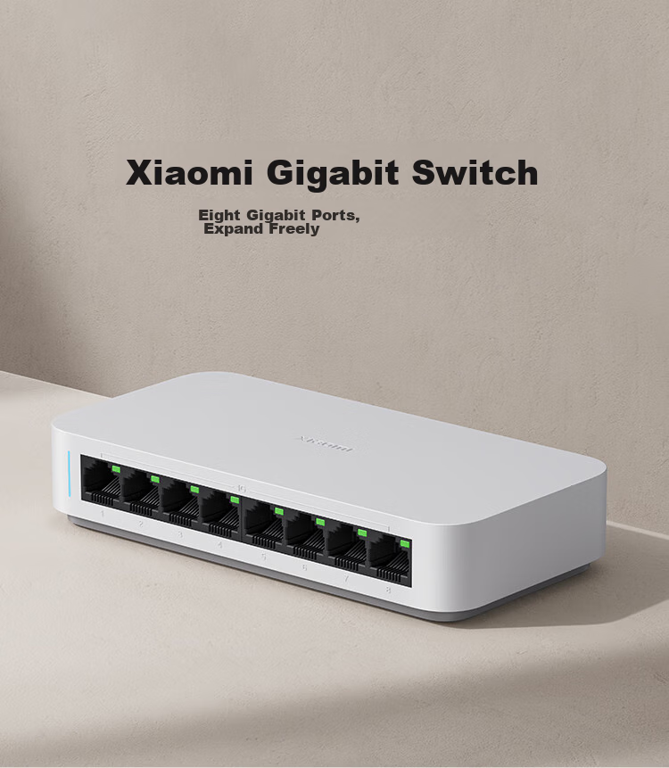 MI 2.5G Switch, 2.5G Electrical Ports *4 + 10G Optical Ports *2, Enterprise-Grade Gigabit Switch, Monitoring Network Cable Splitter, Flow Distributor 1