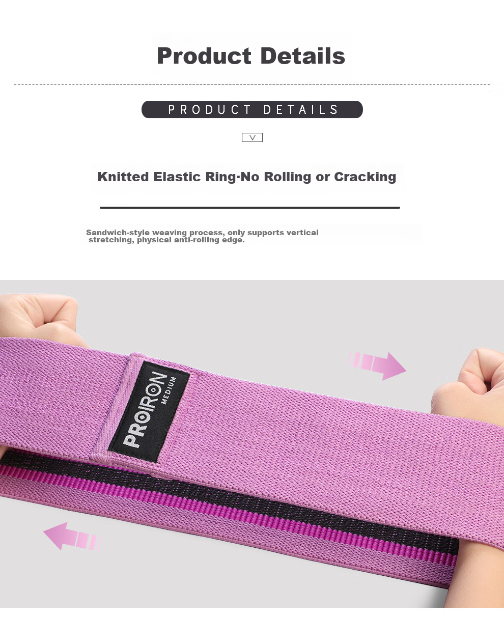 PROIRON Puli'ai Elastic Band Strength Training Fitness Resistance Band Yoga Leg And Buttocks Exercise Band Purple 35-45 Lbs 6