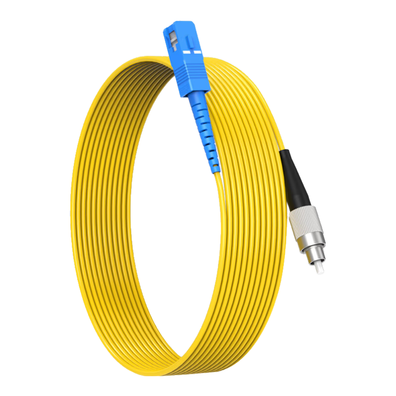 Zhongkeguangdian Single-Mode Fiber Optic Patch Cable, SC-FC Single-Mode Single-Core, 5 Meters, Single-Mode Optical Cable Pigtail, UPC Telecom Grade, 9/125μm Fiber Optic Cable, ZK-SC