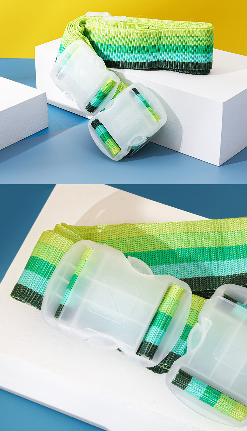 TRAVEL BLUE Cross Travel Suitcase Packing Strap, Fixed Check-In Luggage Binding Strap, Protective Tightening Reinforcement, Cyan And Green Mixed Color 8