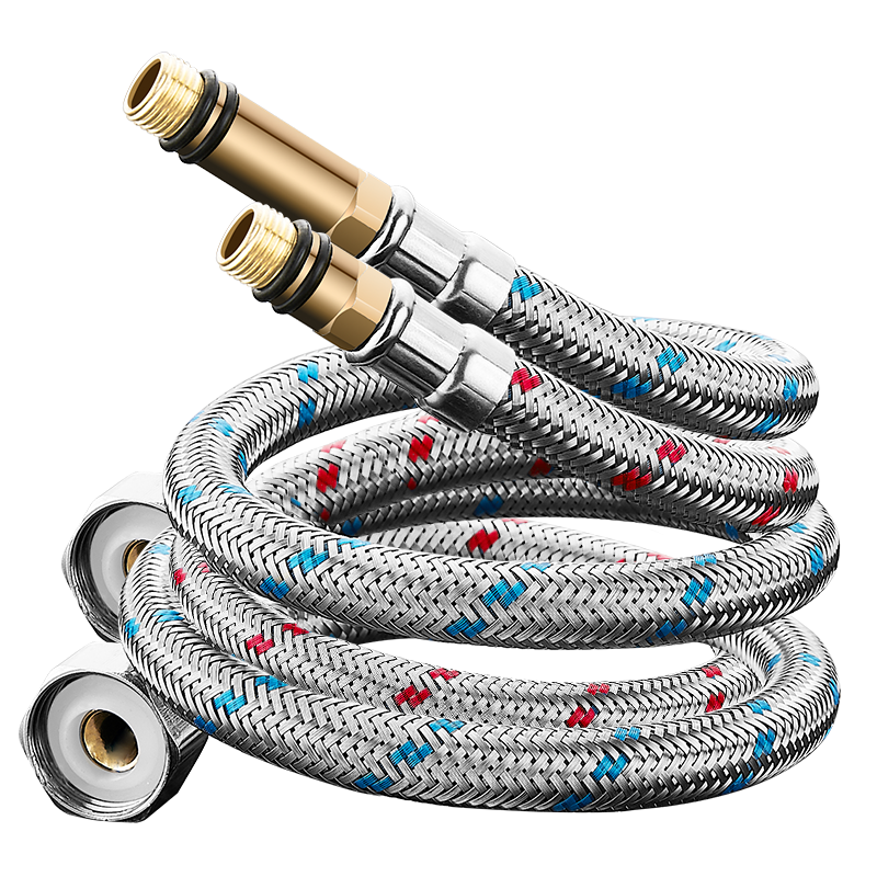 Muvi Faucet Hot And Cold Inlet Hose for Washbasin And Kitchen Sink, Pointed End Water Supply Hose, 304 Stainless Steel, RGD80cm