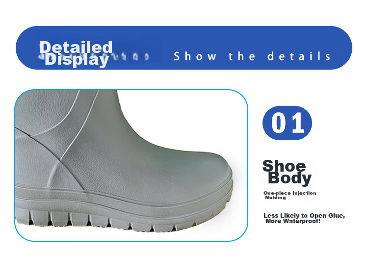 Huili Rain Boots for Men, High-Top Fishing Waders, Waterproof, Non-Slip, Wear-Resistant, Outdoor Work, Food Delivery, Car Washing Rubber Boots, 01 Black, Size 41 5