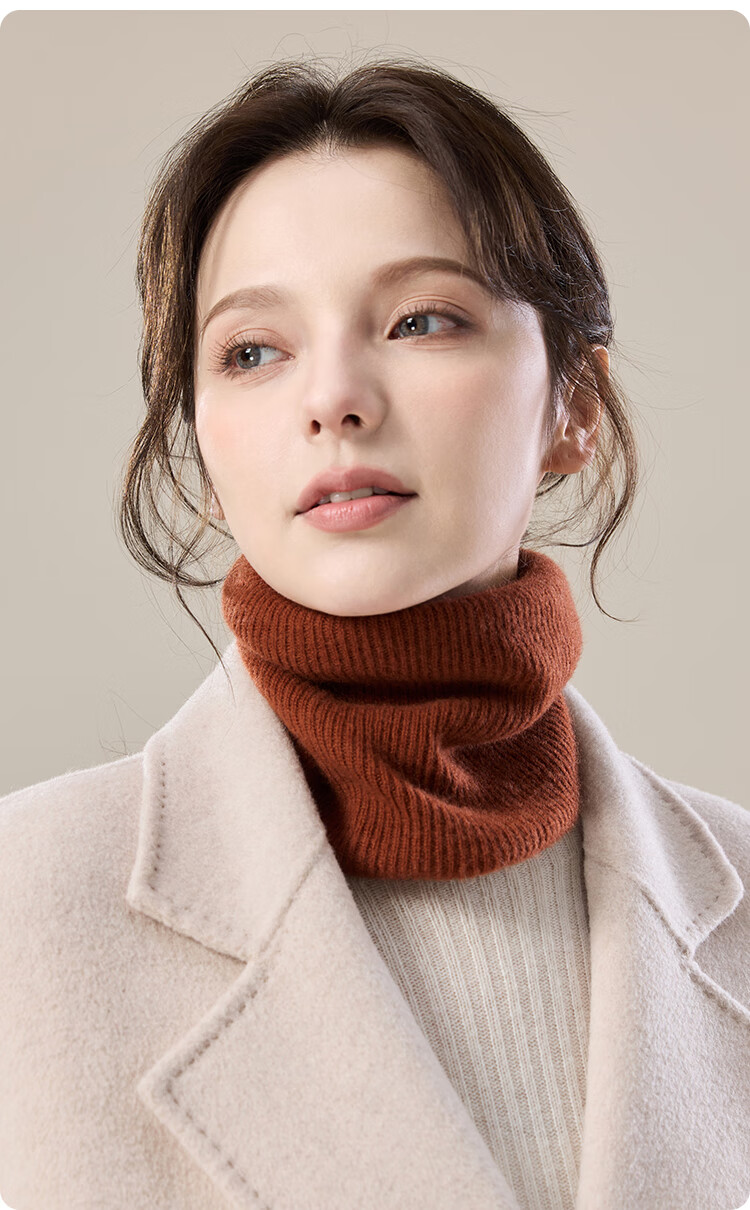 JIUMU Cashmere Warm Neck Gaiter for Women, Autumn And Winter Thickened Cold-Proof Neck Protector, Women's Neck Warmer, Winter Wool Scarf for Wome 14