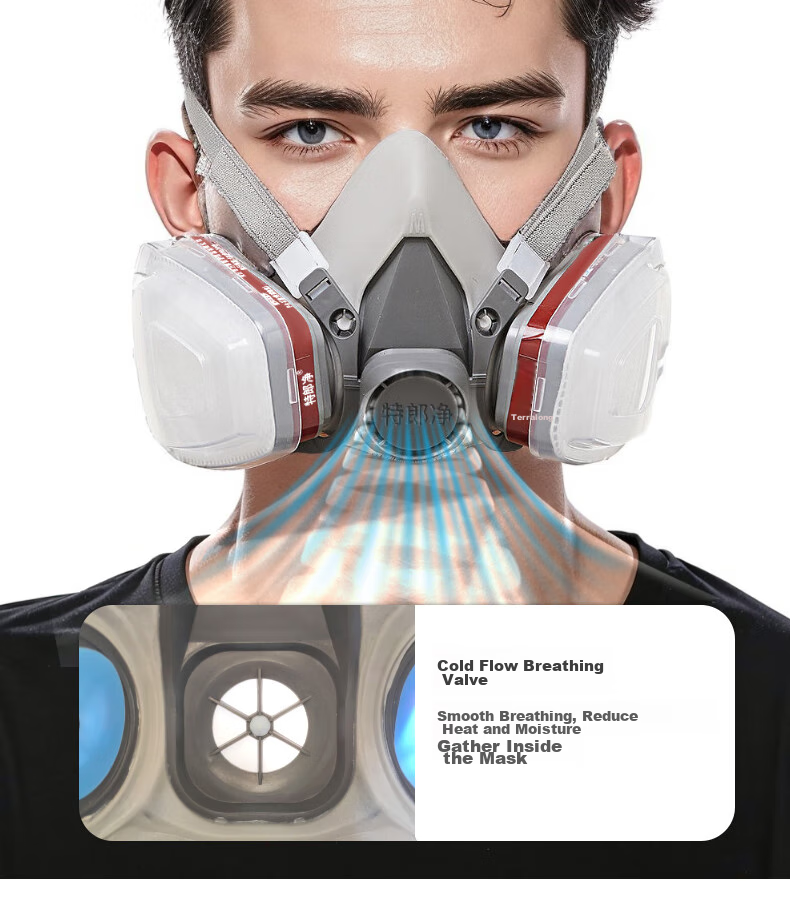 Telangjing Gas Mask Respirator for Protection Against Organic Gases, Chemicals, Grinding, Cement, Painting, Woodworking, And Pesticide Use 14