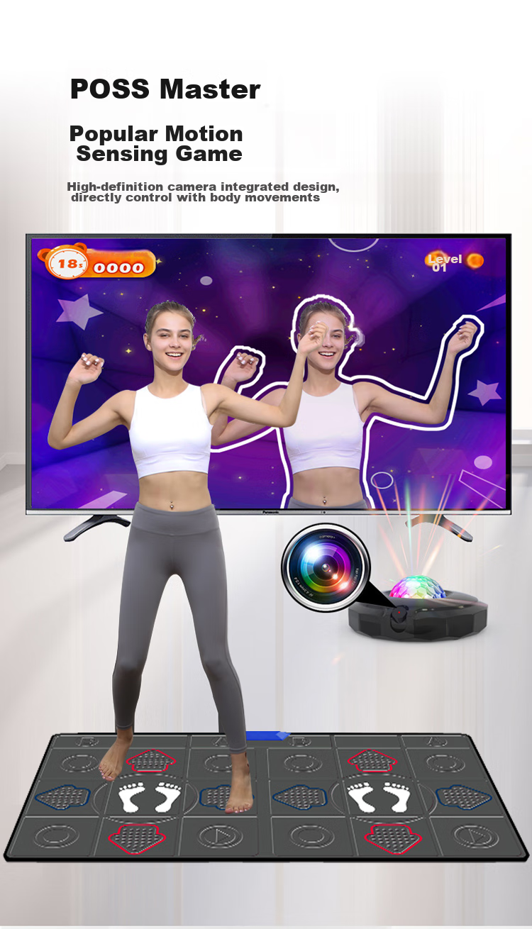 [Children's Birthday Gift] HongTai Double Wireless Dance Mat, Home TV Motion Sensor Camera, Running Mat 7