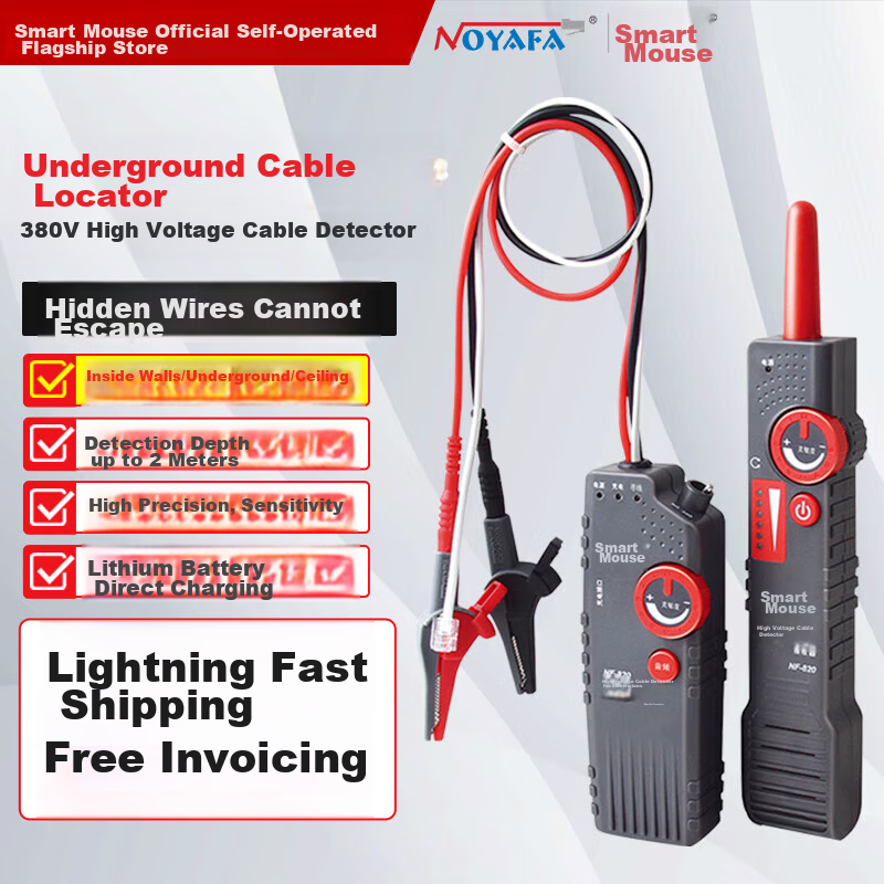 Jingmingshu NF-820 Cable Tracker, High-Voltage Wire Detector for In-Wall Cables, Line Finder, Tracer, Tester