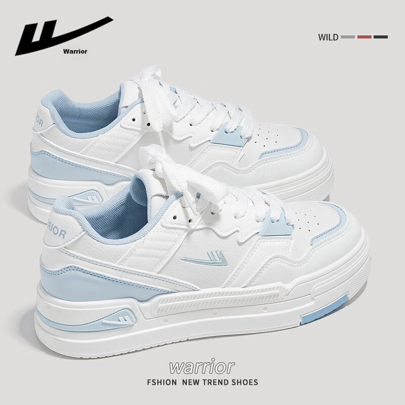 Huili Women's Shoes, White Sneakers, Trendy And Versatile Casual Shoes, Stylish Footwear for Women, 2662L, White/light Blue, Size 40