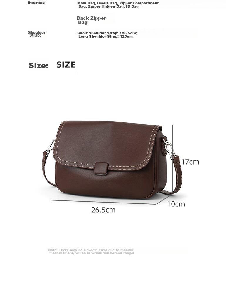 Viney Leather Crossbody Brand Handbag, Women's Large Capacity Shoulder Messenger Bag, Practical Birthday And Mother's Day Gift for Mom 7