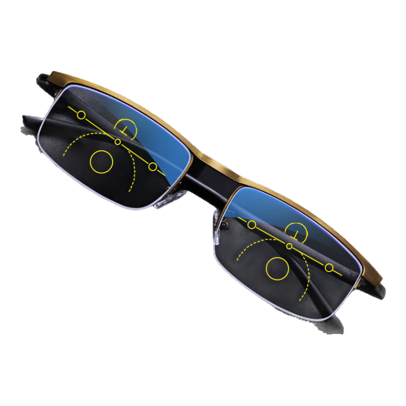 LESCA LUNETIER German Technology Automatic Zoom Reading Glasses for Men, Smart Bifocal Imported Anti-Blue Light Semi-Rimless Reading Glasses for Elderly Wome