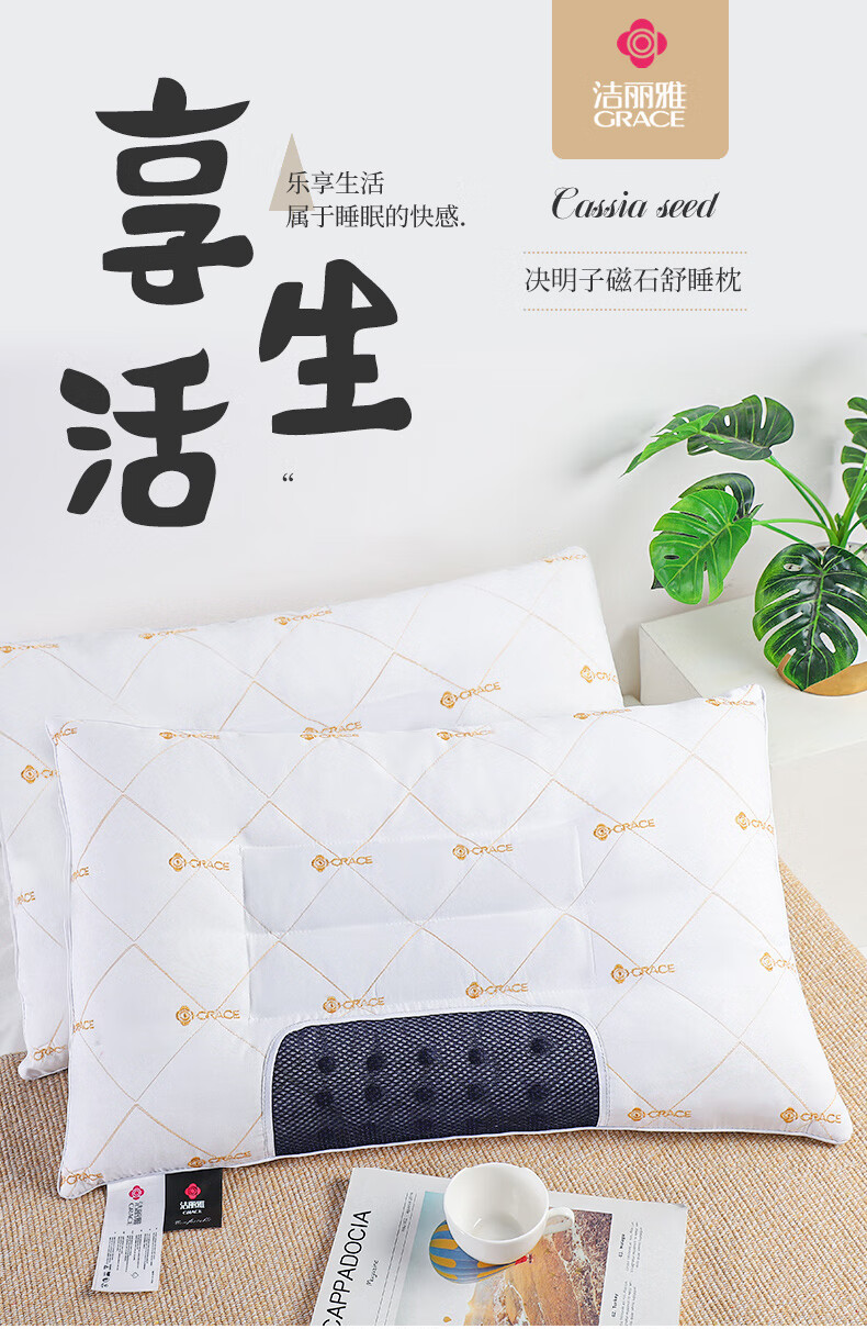 Grace Cassia Seed Pillow Core Cervical Pillow Star-Rated Hotel Herbal Pack Magnetic Pillow 48*74cm 1